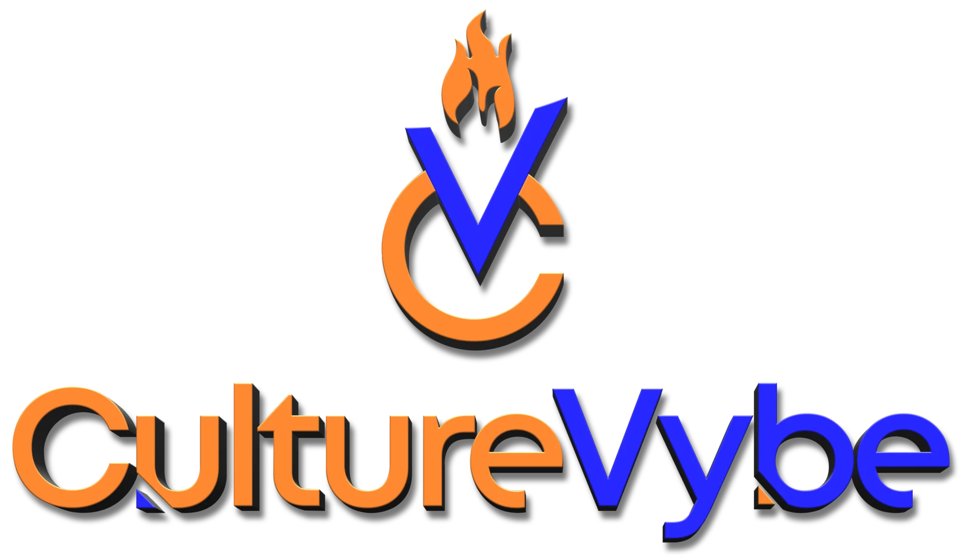 A blue and orange logo for the vulturevyy. Com site